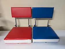 2 Vtg Padded Folding Stadium Bleacher Boat Seat Fishing Camping Chair USA Made