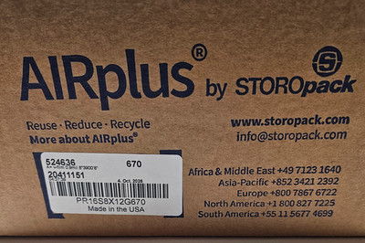 AIRplus Void Fill Packaging Film Roll 8x8 3900ft 0.9mil 524626 PR16S8X12G670