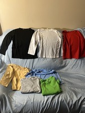 Lot Of 7 Gender Neutral Long Sleeve Toddler Kids Shirts - Mixed Colors