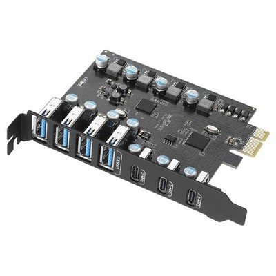 Easy Installs PCIe To USB 3.1 Expansion Card 4 Type A 3 Type C Port For Desktops