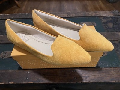 NEW MUSSHOE Flats Shoes Women Pointed Toe Ballet Flats Mustard Yellow size 8