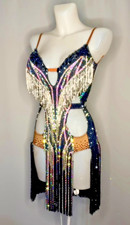 Black Pink Stoned Latin Ballroom Competition Dress- VERY PETITE -XS Junior