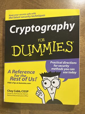 Cryptography for Dummies by Chey Cobb (2004, Trade Paperback)