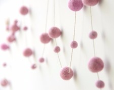 LIGHT PINK garland. Felt balls garland. Baby Nursery.Kids Pom Pom Wall Decor.