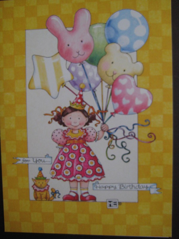 UNUSED 2000 vintage greeting card Mary Engelbreit BIRTHDAY Birthday Balloons