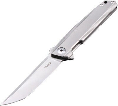 Ruike M126-TZ  Folding Knife Gray Titanium Handle N690 Plain Edge RKEM126TZ