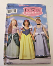 Simplicity Pattern Disney Princess Easy Sew 5832 sz 3-8 2002 Costume Dance Unut