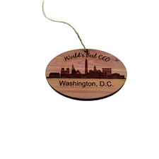 worlds Best CEO Washington DC - Cedar Ornament