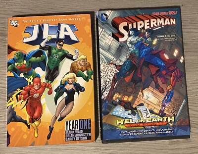 Lot Two JLA Year One Superman Hel On Earth TPB Comics DC New 52 1999 ...