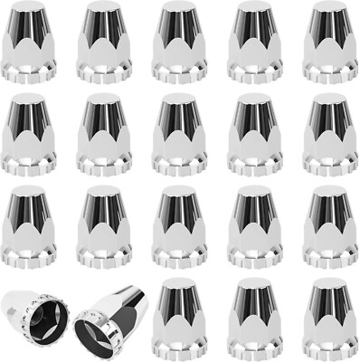 20 Pack 33mm Chrome Lug Nut Covers For Style ABS Plastic Semi Trucks