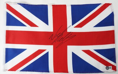Nick Aldis Signed 12x18 UK Flag BAS COA WWE ROH NWA TNA Impact Wrestling Auto'd