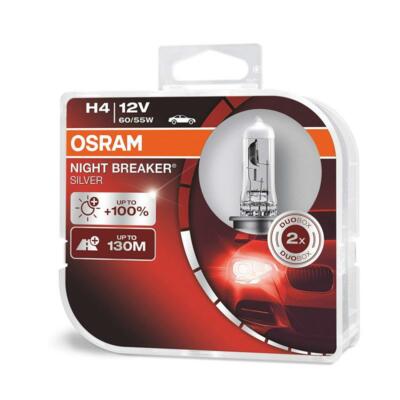 2 Osram NIGHT BREAKER  SILVER H4 Halogen Scheinwerfer Lampen Birnen Glühlampen