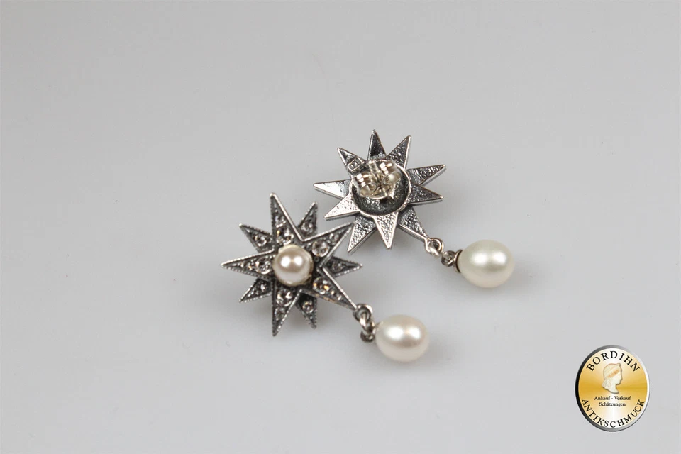 Orecchini; Argento Sterling,Perline,Strass,Stelle - Immagine 4 di 4