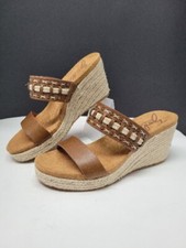 Zodiac Poppy Espadrille Wedge Sandal Womens US size 11 M Boho Style Leather Jute