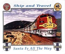 Santa Fe Railroad Train Metal Sign | 10"x12" | Super Chief | Made in the USA