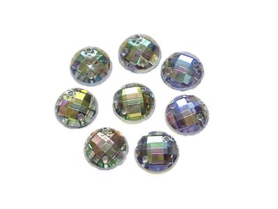 CraftbuddyUS 50pcs 10mm Gunmetal Round Acrylic Sew-On Studs For Crafts, Clothing & DIY