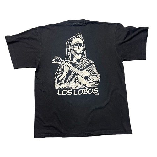 Vintage 90s Los Lobos Crew Band Tour Single Stitch Tee Black Size Large