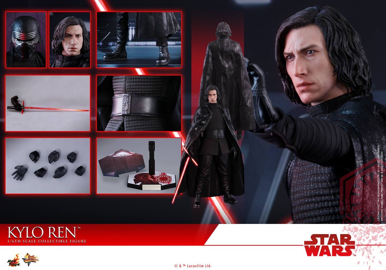 1/6 Hot Toys Kylo Ren Star Wars The Last Jedi Figure MMS438 NEW IN BOX!