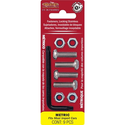 Cruiser Accessories 81300 Locking Fasteners License Plate Frame Hardware, Met...