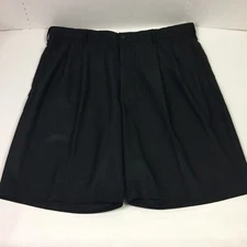 Pro Tour Golf Shorts Mens Black polyester pleated front Size 42