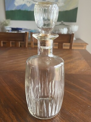 Vintage Walker Deluxe Bourbon Glass Bottle  Decanter With Top - Empty