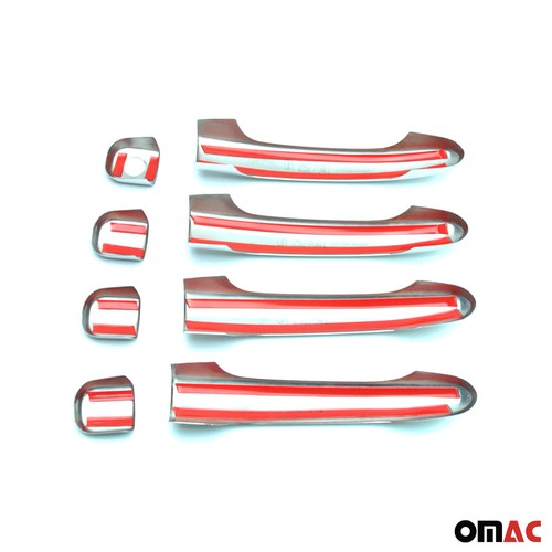 Türgriff Blende Türgriffkappen für Fiat Bravo 2007-2014 4Tür Edelstahl Silber 8x - Afbeelding 3 van 7