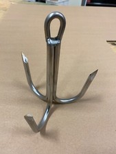 5 Inch Dia Welded Treble 3/8” Stainless Pier or Bridge Gaff With Eye For Rope