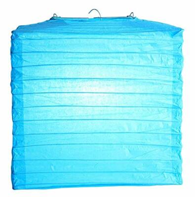 Quasimoon 10'' Turqouise Square Shaped Paper Lantern by PaperLanternStore