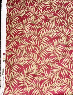 Mill Creek Fabrics Screen Print Zepel Upholstery Fabric Leaves Brown Beige Green