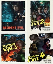 Resident Evil (1,2,3,4) Poster, Retro Movie Poster No Frame