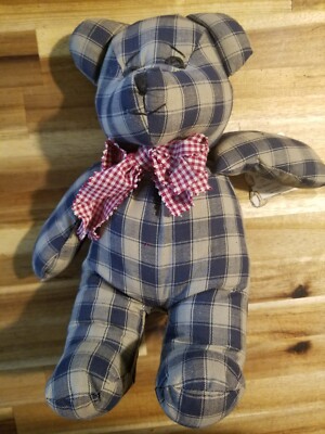 Boyds Bears Jethro 1991-94 Bears in the Attic Blue Plaid Bear Vintage NOS