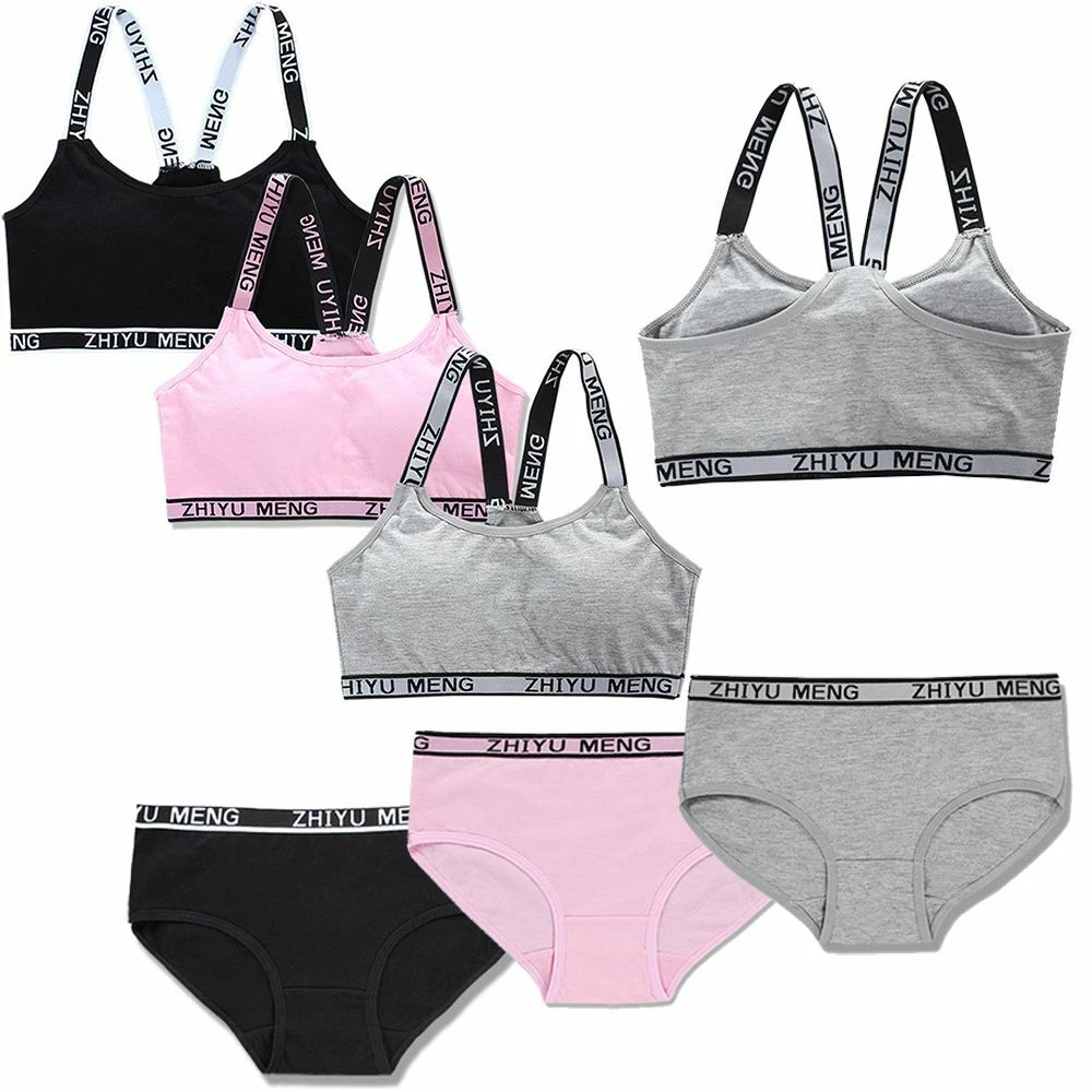 Padded Teenage Girls Bra Panties Underwear Set Bra Panty Sets