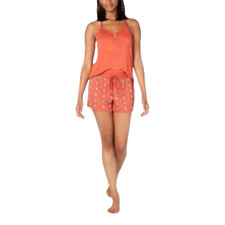 Alfani Henley Super Soft Tank Top  Shorts Sleep Set Red L