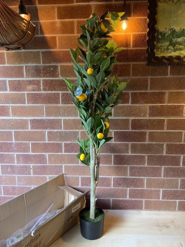 Lemon Tree Large Realistic Artificial Pot Fake Garden Outdoor Plant