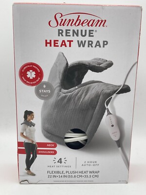 Sunbeam Renue Heat Wrap Heating Pad-Neck/Shoulder Pain Relief-Auto Shut Off
