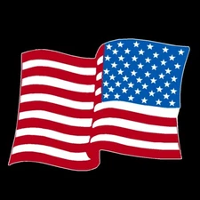 FULLY REFLECTIVE Reverse Waving AMERICAN FLAG FIRE Car DECAL EMS Multiple Sizes