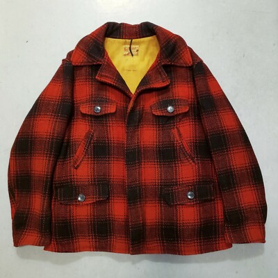 30s 40s NORTH COUNTRY 100% Wool Plaid Hunting Coat Jacket Tartan