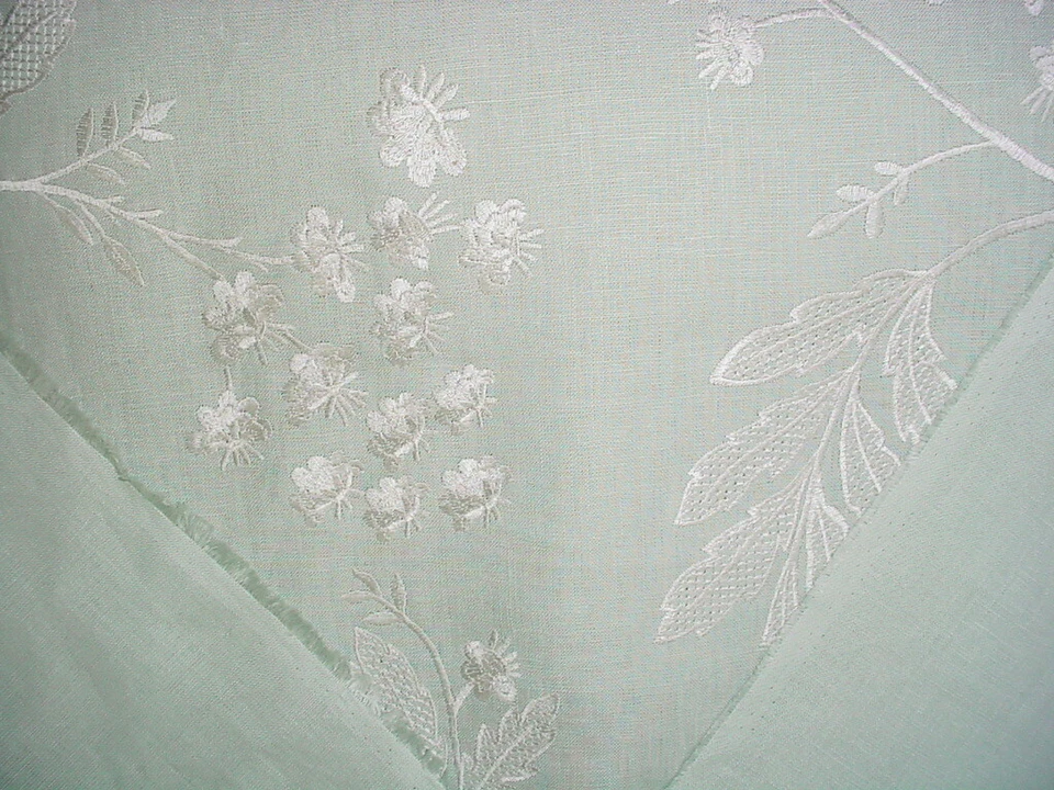 2-1/4Y Brunschwig & Fils BF10341 Oleander Linen Embroidered Upholstery Fabric - Image 3 of 3