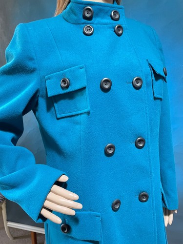 BNWT Marks and Spencer Peacock Blue Mid Length Jacket Coat Size 14 - Foto 4 di 11
