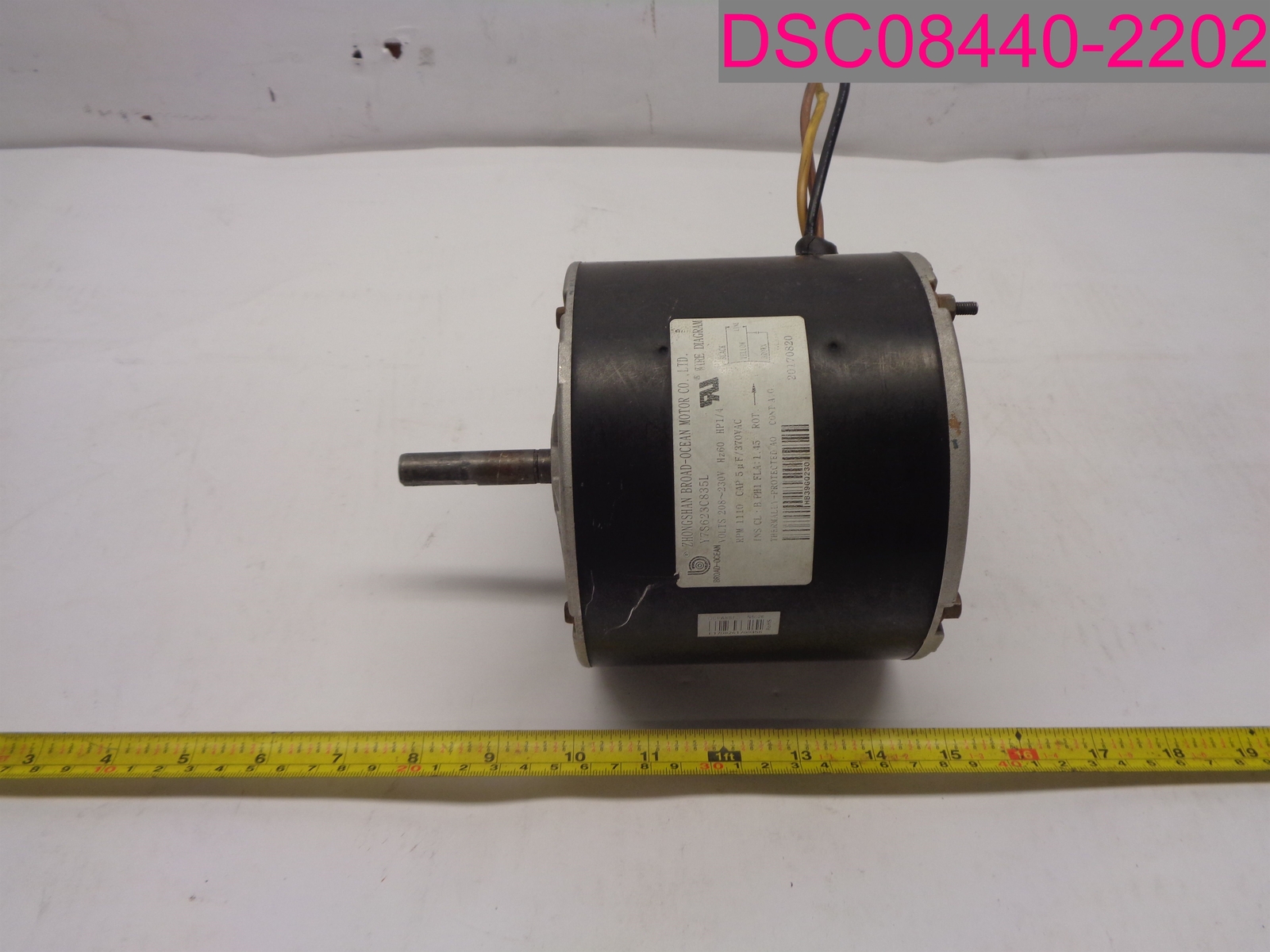 Zhongshan BroadOcean Motor Co. Condenser Fan Motor Y7S623C835L