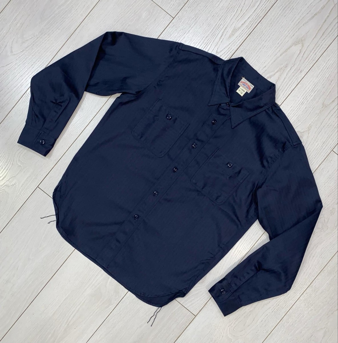 THE REAL M cCOY’sネルシャツ(XL) 8HOUR UNION The Real McCoy's 8 HOUR UNION CHAMBRAY WORK SHIRT - RED