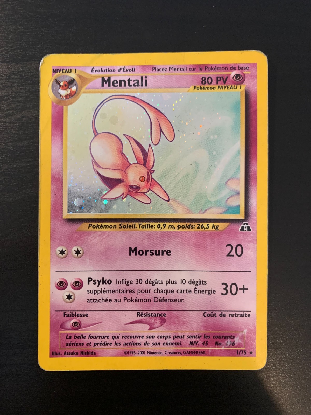 Carte Pokémon : Mentali 1/75 Edition 2 Néo Discovery Wizards Française