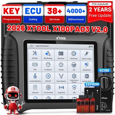 XTOOL X100PAD3 V2.0 Auto Diagnostic Tool OBD2 Scanner Key Programmer 38+ Service