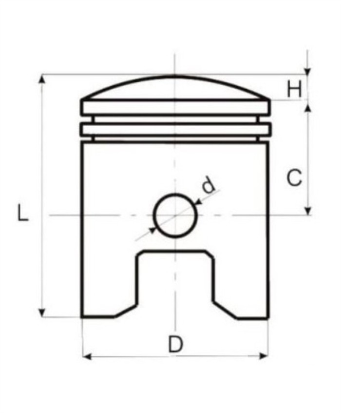 Piston complet 56,40/15/23 segment moteur 125cc LONCIN Bashan quad 4T - 2