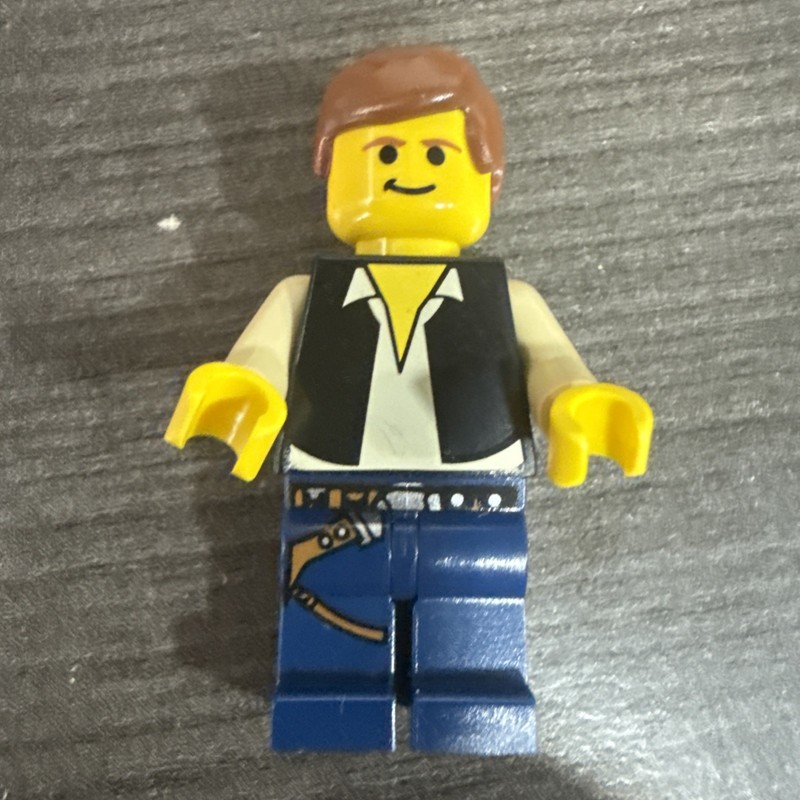 LEGO Star Wars sw0014 Han Solo Yellow Head Black Vest Minifigure 7190, F01