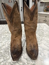 Women  s Harley Davidson Jessa Studded Motorcycle Boots In Brown Size 8.5 M - EUC