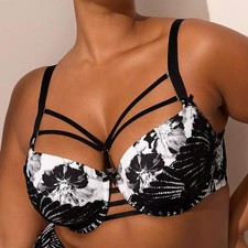 Lane Bryant Cacique Strappy Boost Balconette Bra 48D Floral Fusion NWT 