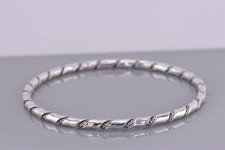 Sterling Silver 3mm Twisted Solid Round Bangle 925 17g Bracelet 8"