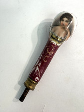 Antique Hand-Painted Porcelain Parasol/Umbrella Handle 1880 1910 4.5" L Woman