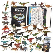 Dinosaur Toys for Kids 3-5 5-7, 50 pcs Realistic Dinosaurs with Book  Coloer2